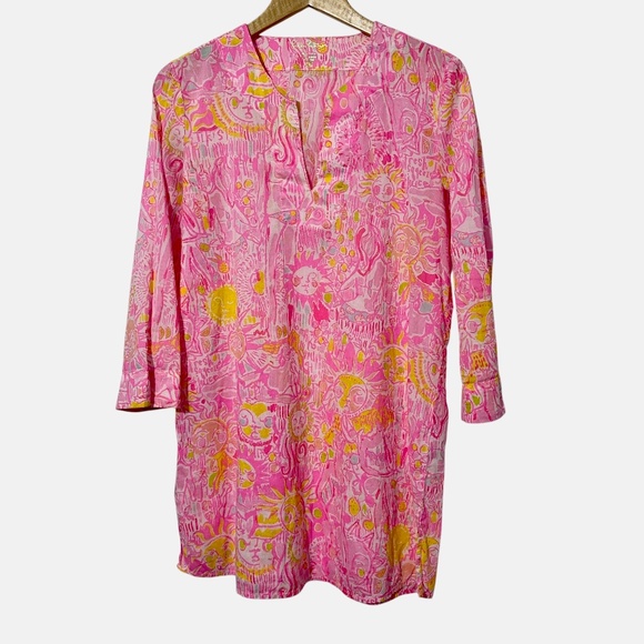 Lilly Pulitzer Womens Tunic Top Size XS Colorful Lightweight - Picture 4 of 4